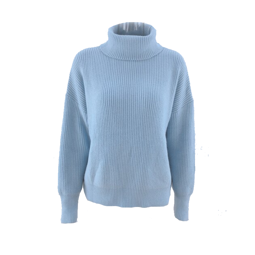 Damski sweter z golfem jednokolorowy